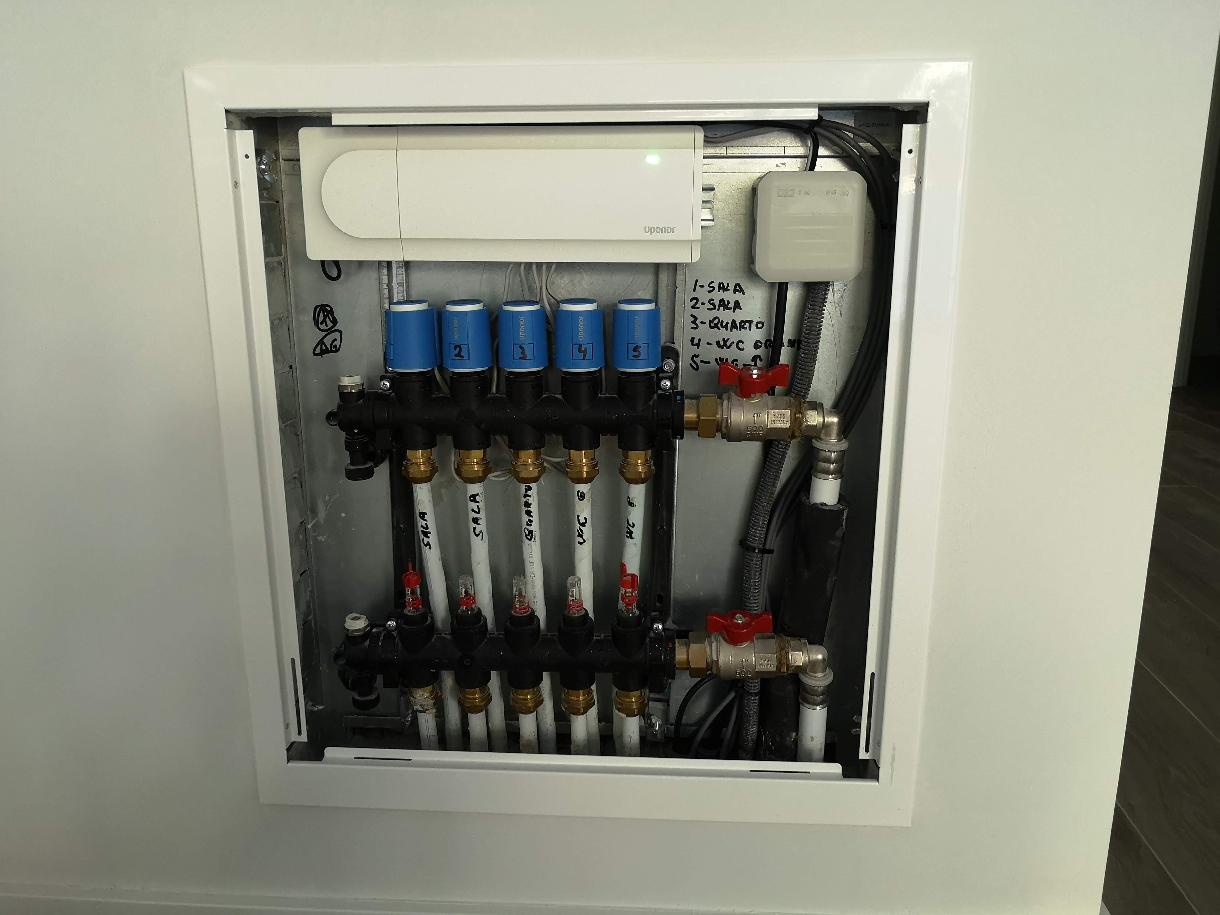 Caixa de coletores com válvulas de zona