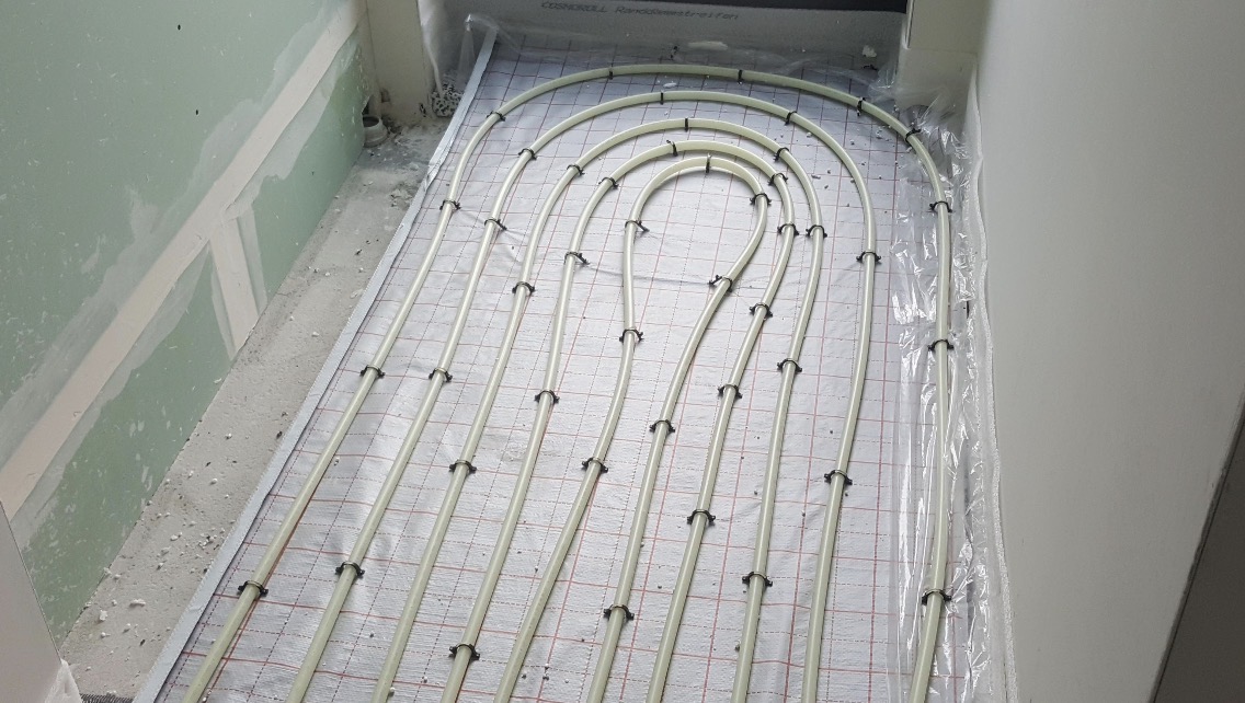 Tubagem de chão radiante — detalhe