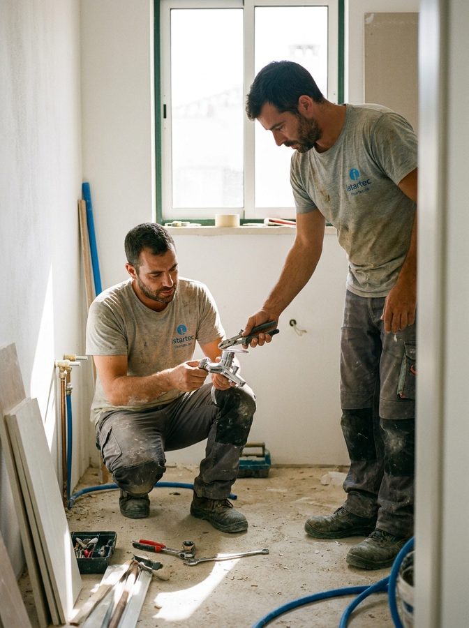 Composição de loiça sanitária suspensa e acessórios — instalação completa